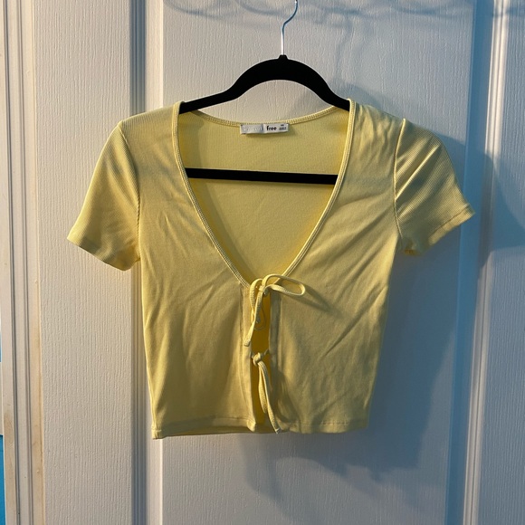 Wilfred only tie front shirt yellow size xs